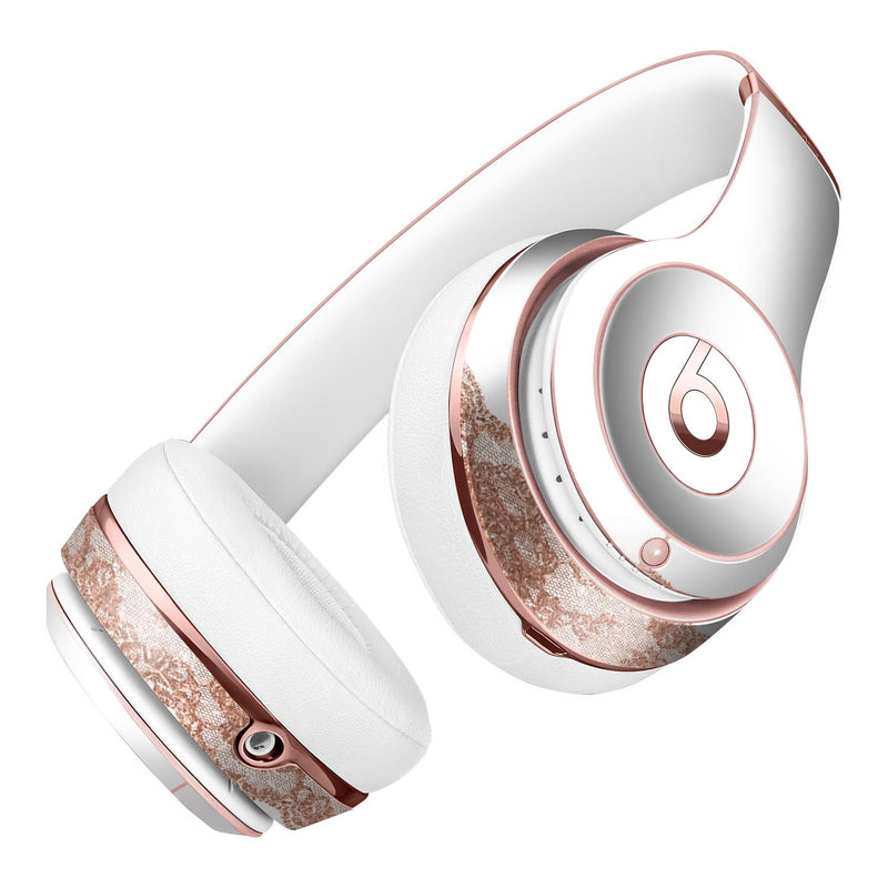 Rose Gold Lace Pattern 8 Full-Body Skin Kit for the Beats by Dre Solo 3 Wireless Headphones