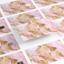 Rose Pink Marble & Digital Gold Frosted Foil V10 - Premium Protective Decal Skin-Kit for the Apple Credit Card