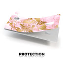 Rose Pink Marble & Digital Gold Frosted Foil V10 - Premium Protective Decal Skin-Kit for the Apple Credit Card