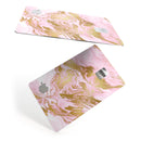 Rose Pink Marble & Digital Gold Frosted Foil V10 - Premium Protective Decal Skin-Kit for the Apple Credit Card