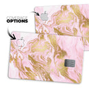 Rose Pink Marble & Digital Gold Frosted Foil V10 - Premium Protective Decal Skin-Kit for the Apple Credit Card