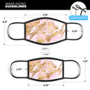 Rose Pink Marble & Digital Gold Frosted Foil V10 - Made in USA Mouth Cover Unisex Anti-Dust Cotton Blend Reusable & Washable Face Mask with Adjustable Sizing for Adult or Child