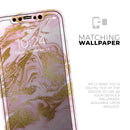 Rose Pink Marble & Digital Gold Frosted Foil V10 - Protective Skin Wrap & Decal – Compatible with iPhone SE to iPhone 17 Pro Max (All Models)