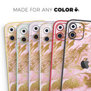 Rose Pink Marble & Digital Gold Frosted Foil V10 - Protective Skin Wrap & Decal – Compatible with iPhone SE to iPhone 17 Pro Max (All Models)