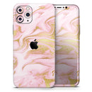 Rose Pink Marble & Digital Gold Frosted Foil V11 2 - Protective Skin Wrap & Decal – Compatible with iPhone SE to iPhone 17 Pro Max (All Models)