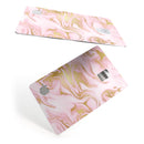 Rose Pink Marble & Digital Gold Frosted Foil V11 - Premium Protective Decal Skin-Kit for the Apple Credit Card