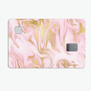 Rose Pink Marble & Digital Gold Frosted Foil V11 - Premium Protective Decal Skin-Kit for the Apple Credit Card