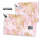 Rose Pink Marble & Digital Gold Frosted Foil V11 - Premium Protective Decal Skin-Kit for the Apple Credit Card