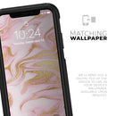 Rose Pink Marble & Digital Gold Frosted Foil V11 - Skin Kit for the iPhone OtterBox Cases