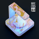 Rose Pink Marble & Digital Gold Frosted Foil V11 UV Germicidal Sanitizing Sterilizing Wireless Smart Phone Screen Cleaner + Charging Station