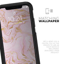 Rose Pink Marble & Digital Gold Frosted Foil V12 - Skin Kit for the iPhone OtterBox Cases