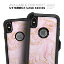 Rose Pink Marble & Digital Gold Frosted Foil V12 - Skin Kit for the iPhone OtterBox Cases