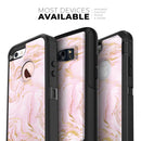Rose Pink Marble & Digital Gold Frosted Foil V12 - Skin Kit for the iPhone OtterBox Cases