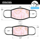 Rose Pink Marble & Digital Gold Frosted Foil V12 - Made in USA Mouth Cover Unisex Anti-Dust Cotton Blend Reusable & Washable Face Mask with Adjustable Sizing for Adult or Child