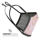 Rose Pink Marble & Digital Gold Frosted Foil V12 - Made in USA Mouth Cover Unisex Anti-Dust Cotton Blend Reusable & Washable Face Mask with Adjustable Sizing for Adult or Child