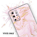 Rose Pink Marble & Digital Gold Frosted Foil V12 - Premium Vinyl Skin Decal for Samsung Galaxy S25 Ultra, S24, S23, S22 & All Galaxy S Models