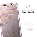 Rose Pink Marble & Digital Gold Frosted Foil V12 - Protective Skin Wrap & Decal – Compatible with iPhone SE to iPhone 17 Pro Max (All Models)