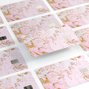 Rose Pink Marble & Digital Gold Frosted Foil V13 - Premium Protective Decal Skin-Kit for the Apple Credit Card