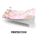 Rose Pink Marble & Digital Gold Frosted Foil V13 - Premium Protective Decal Skin-Kit for the Apple Credit Card