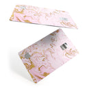 Rose Pink Marble & Digital Gold Frosted Foil V13 - Premium Protective Decal Skin-Kit for the Apple Credit Card