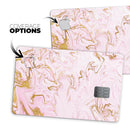 Rose Pink Marble & Digital Gold Frosted Foil V13 - Premium Protective Decal Skin-Kit for the Apple Credit Card