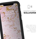 Rose Pink Marble & Digital Gold Frosted Foil V13 - Skin Kit for the iPhone OtterBox Cases