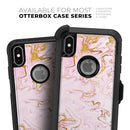 Rose Pink Marble & Digital Gold Frosted Foil V13 - Skin Kit for the iPhone OtterBox Cases