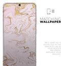 Rose Pink Marble & Digital Gold Frosted Foil V13 - Premium Vinyl Skin Decal for Samsung Galaxy S25 Ultra, S24, S23, S22 & All Galaxy S Models
