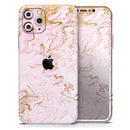Rose Pink Marble & Digital Gold Frosted Foil V13 - Protective Skin Wrap & Decal – Compatible with iPhone SE to iPhone 17 Pro Max (All Models)
