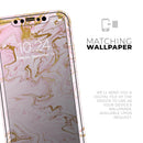 Rose Pink Marble & Digital Gold Frosted Foil V13 - Protective Skin Wrap & Decal – Compatible with iPhone SE to iPhone 17 Pro Max (All Models)