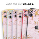 Rose Pink Marble & Digital Gold Frosted Foil V13 - Protective Skin Wrap & Decal – Compatible with iPhone SE to iPhone 17 Pro Max (All Models)