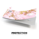 Rose Pink Marble & Digital Gold Frosted Foil V14 - Premium Protective Decal Skin-Kit for the Apple Credit Card
