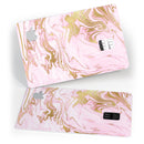 Rose Pink Marble & Digital Gold Frosted Foil V14 - Premium Protective Decal Skin-Kit for the Apple Credit Card