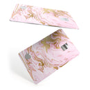 Rose Pink Marble & Digital Gold Frosted Foil V14 - Premium Protective Decal Skin-Kit for the Apple Credit Card