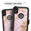 Rose Pink Marble & Digital Gold Frosted Foil V14 - Skin Kit for the iPhone OtterBox Cases