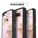 Rose Pink Marble & Digital Gold Frosted Foil V14 - Skin Kit for the iPhone OtterBox Cases