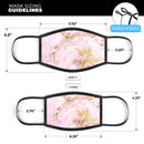 Rose Pink Marble & Digital Gold Frosted Foil V14 - Made in USA Mouth Cover Unisex Anti-Dust Cotton Blend Reusable & Washable Face Mask with Adjustable Sizing for Adult or Child
