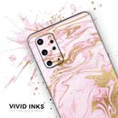 Rose Pink Marble & Digital Gold Frosted Foil V14 - Premium Vinyl Skin Decal for Samsung Galaxy S25 Ultra, S24, S23, S22 & All Galaxy S Models