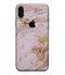 Rose Pink Marble & Digital Gold Frosted Foil V14 - iPhone XS MAX, XS/X, 8/8+, 7/7+, 5/5S/SE Skin-Kit (All iPhones Available)