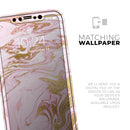 Rose Pink Marble & Digital Gold Frosted Foil V14 - Protective Skin Wrap & Decal – Compatible with iPhone SE to iPhone 17 Pro Max (All Models)