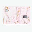 Rose Pink Marble & Digital Gold Frosted Foil V15 - Premium Protective Decal Skin-Kit for the Apple Credit Card