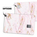 Rose Pink Marble & Digital Gold Frosted Foil V15 - Premium Protective Decal Skin-Kit for the Apple Credit Card
