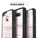 Rose Pink Marble & Digital Gold Frosted Foil V15 - Skin Kit for the iPhone OtterBox Cases
