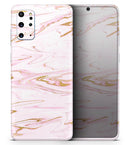 Rose Pink Marble & Digital Gold Frosted Foil V15 - Premium Vinyl Skin Decal for Samsung Galaxy S25 Ultra, S24, S23, S22 & All Galaxy S Models