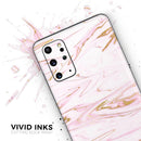 Rose Pink Marble & Digital Gold Frosted Foil V15 - Premium Vinyl Skin Decal for Samsung Galaxy S25 Ultra, S24, S23, S22 & All Galaxy S Models