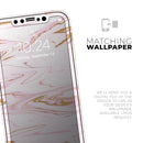 Rose Pink Marble & Digital Gold Frosted Foil V15 - Protective Skin Wrap & Decal – Compatible with iPhone SE to iPhone 17 Pro Max (All Models)