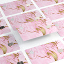 Rose Pink Marble & Digital Gold Frosted Foil V16 - Premium Protective Decal Skin-Kit for the Apple Credit Card