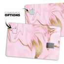 Rose Pink Marble & Digital Gold Frosted Foil V16 - Premium Protective Decal Skin-Kit for the Apple Credit Card