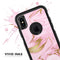 Rose Pink Marble & Digital Gold Frosted Foil V16 - Skin Kit for the iPhone OtterBox Cases