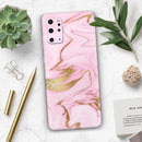 Rose Pink Marble & Digital Gold Frosted Foil V16 - Premium Vinyl Skin Decal for Samsung Galaxy S25 Ultra, S24, S23, S22 & All Galaxy S Models